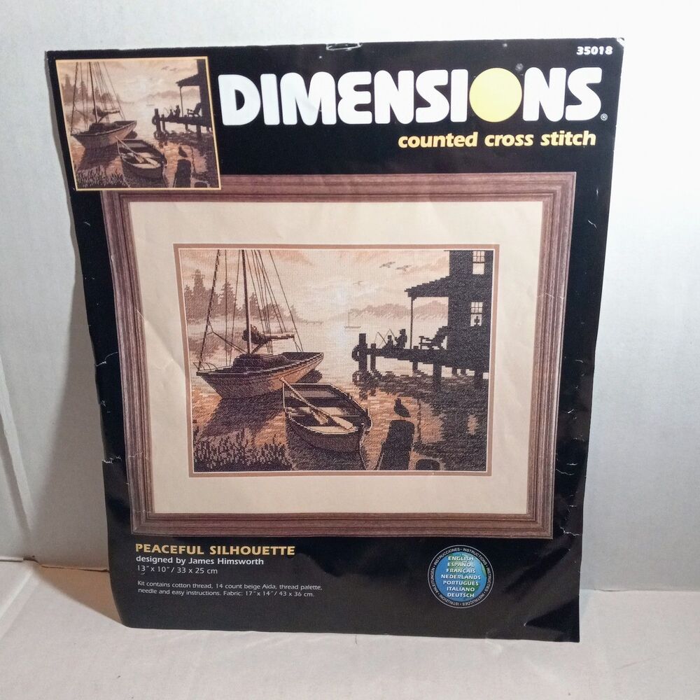 Dimensions Peaceful Silhouette Counted Cross Kit-35018-Nautical-Boat-Unused